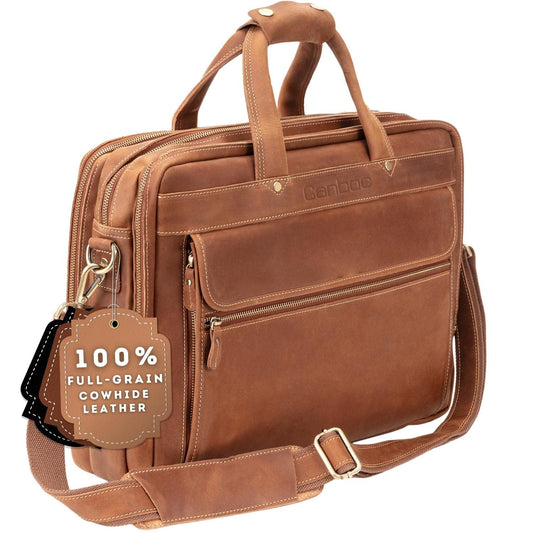 Canboc Leather Briefcase For Men