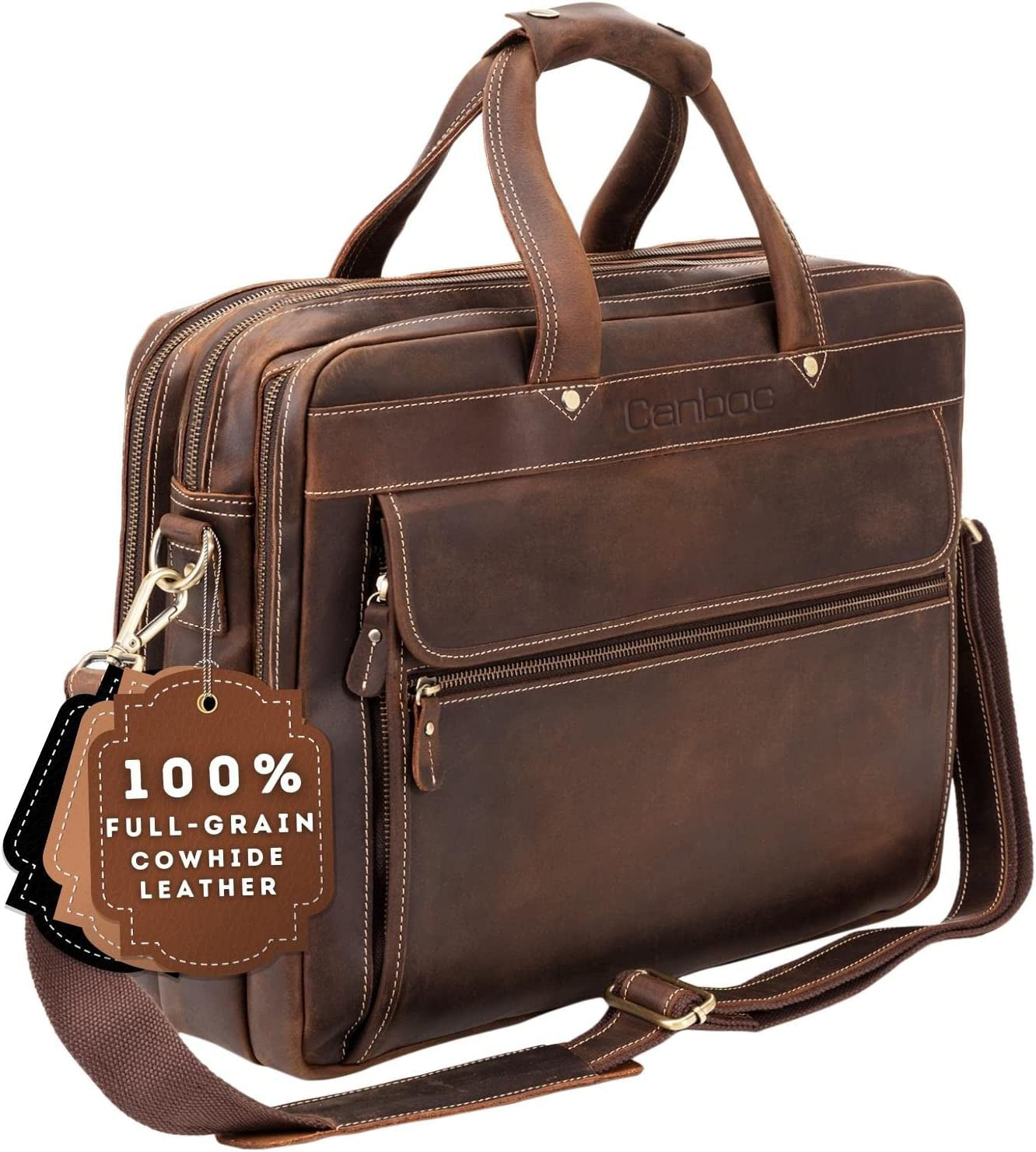 Canboc Leather Briefcase For Men