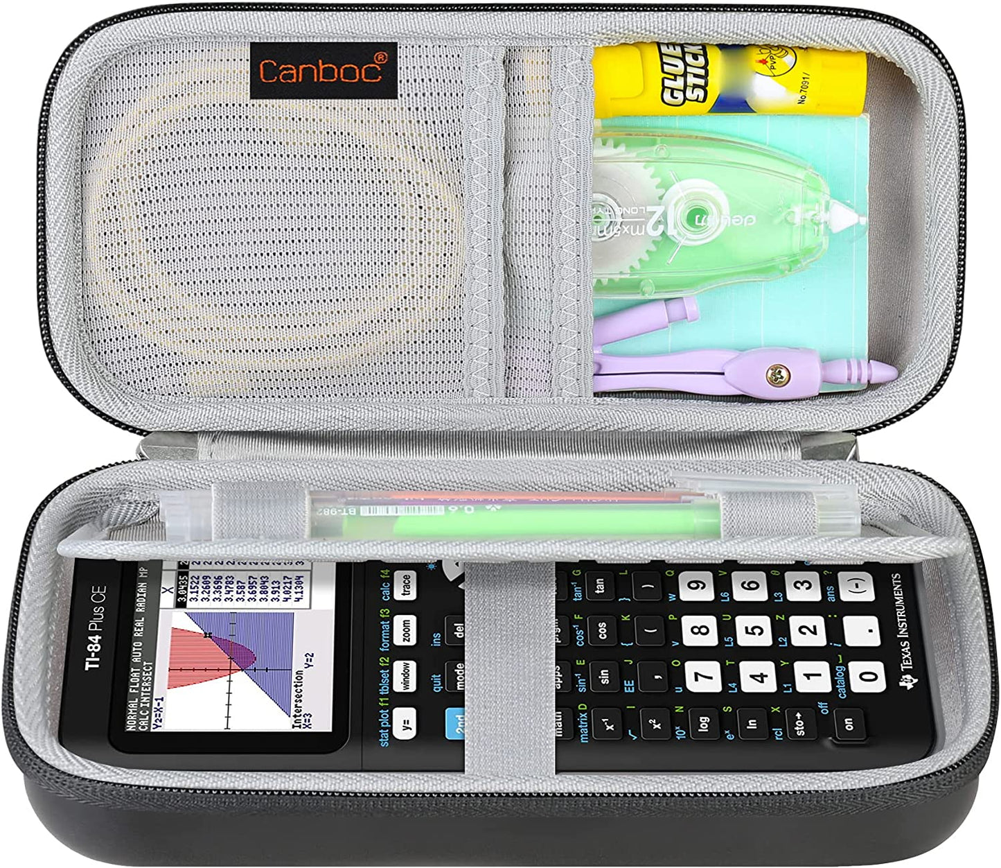 Canboc Hard Carrying Case for Texas Instruments Ti-84 Plus CE/Ti-84 Plus/TI-83 Plus/Casio FX-9750GII Graphing Calculator