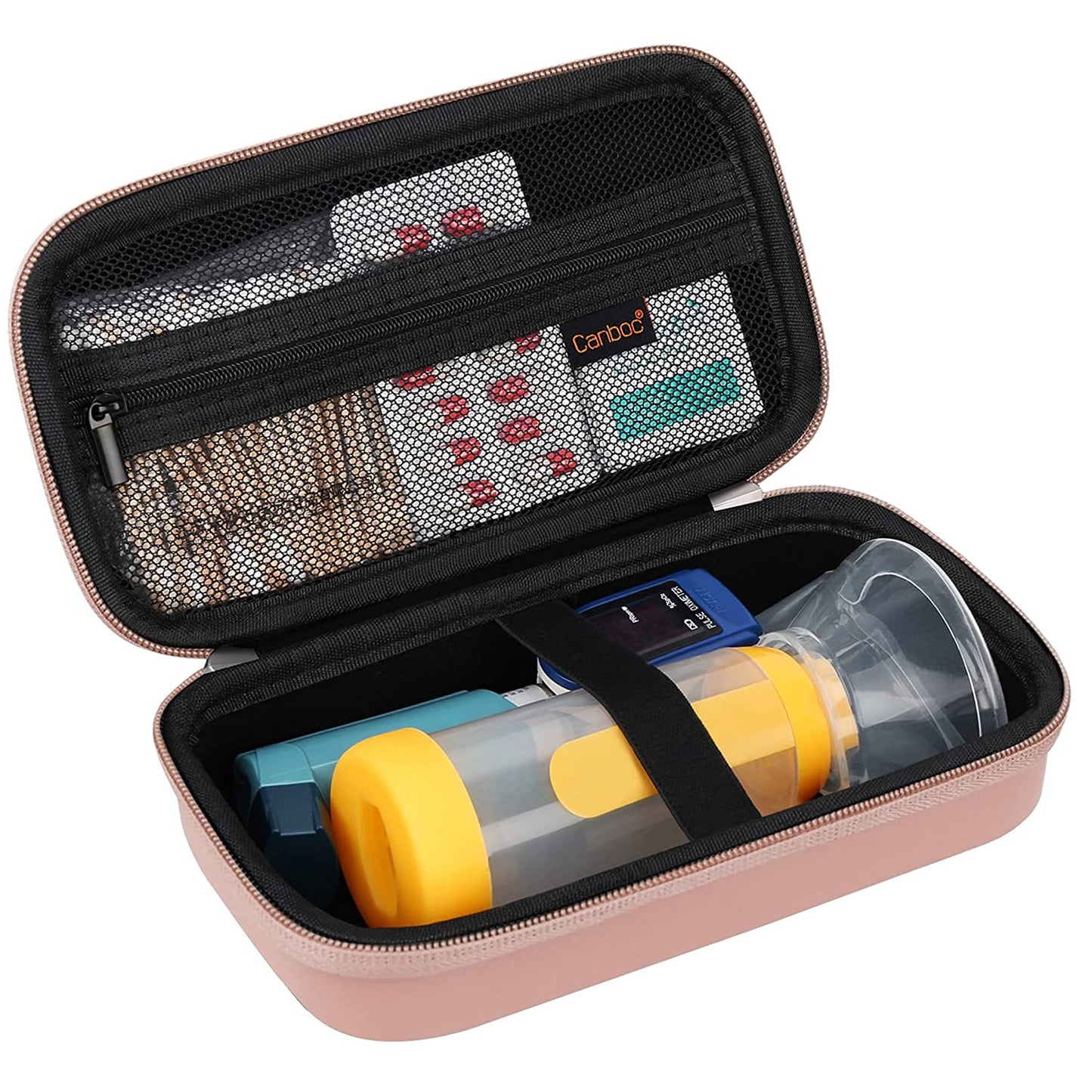 Canboc Hard Carrying Case for Asthma Inhaler, Inhaler Spacer for Adults and Kids, Masks, Travel Inhaler Case