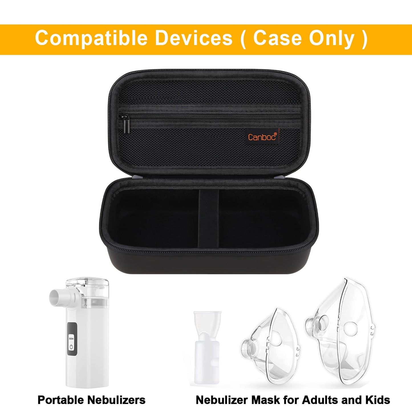 Canboc Hard Travel Case for Handheld Inhaler Nebulizer, Home Compression Nebulizer