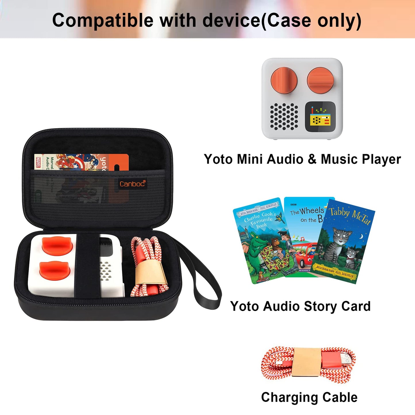 Canboc Hard Case for Yoto Mini Kids Audio & Music Player Children’s Speaker Plays Audiobook Cards Radio